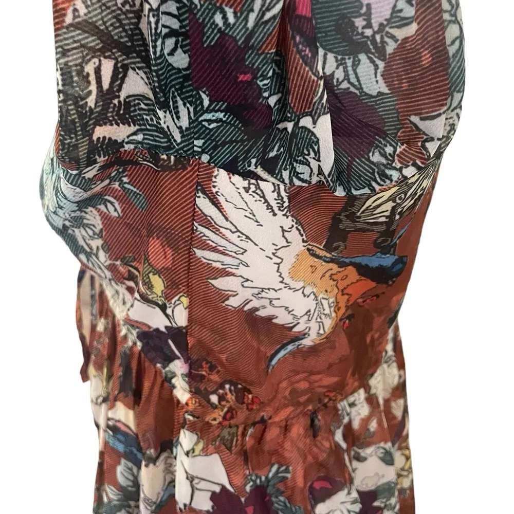 Hemant & Nandita ANTHROPOLOGIE Zeri Brown Floral Tiered Peasant Dress - Picture 11 of 16